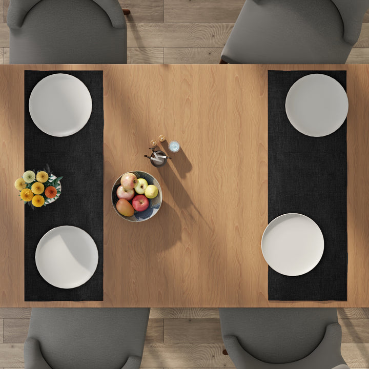 Chenille Black Table Runner