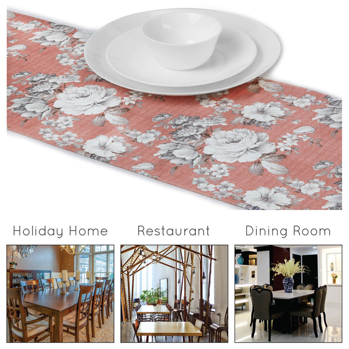 Blackout Polyester F4 English Rose Table Runner (Pack of 1)