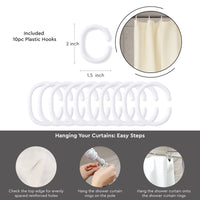 Polyester Natural Shower Curtain + Bathmat (Pack of 3)