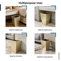 PU-Leather Light Gold Leather Dustbin
