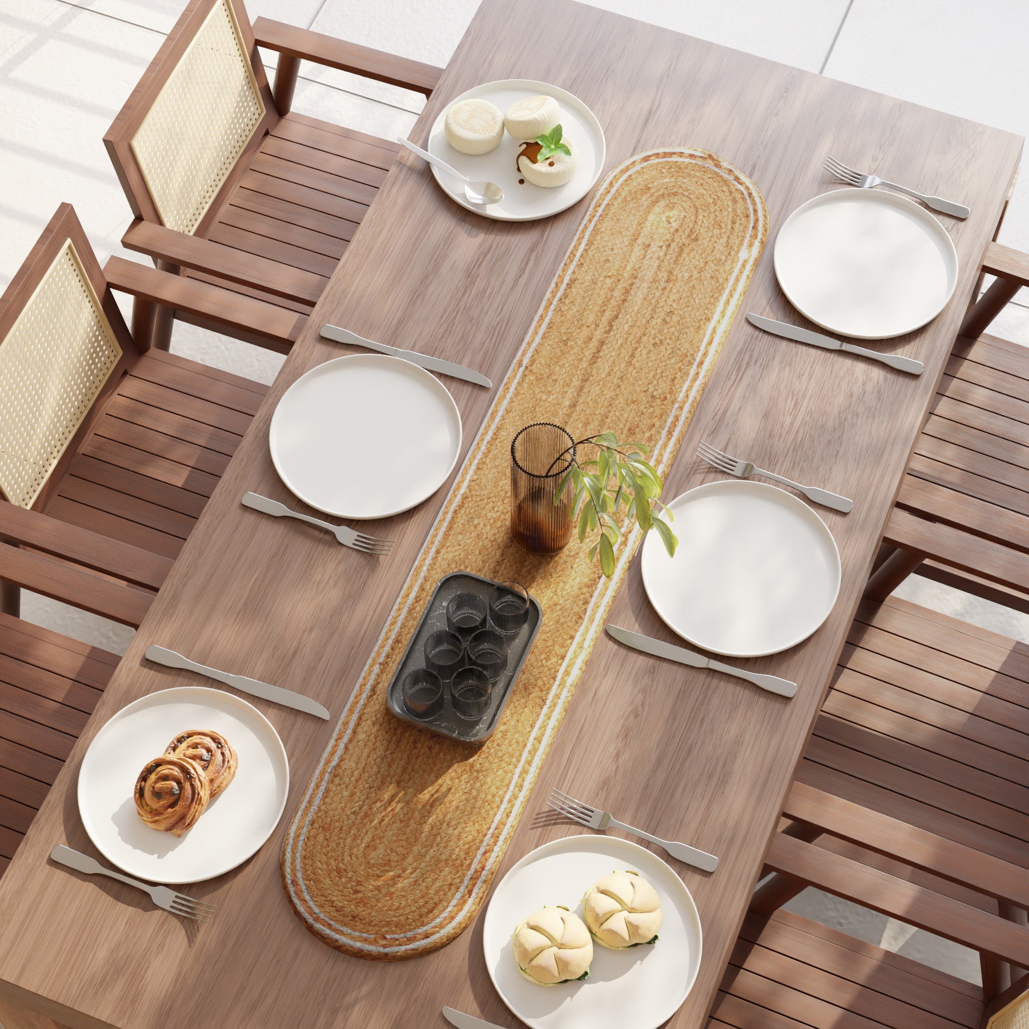 Jute Off White & Jute Natural Bleach Table Runner