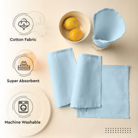 Cotton Ice Blue Table Napkins (Pack of 12)