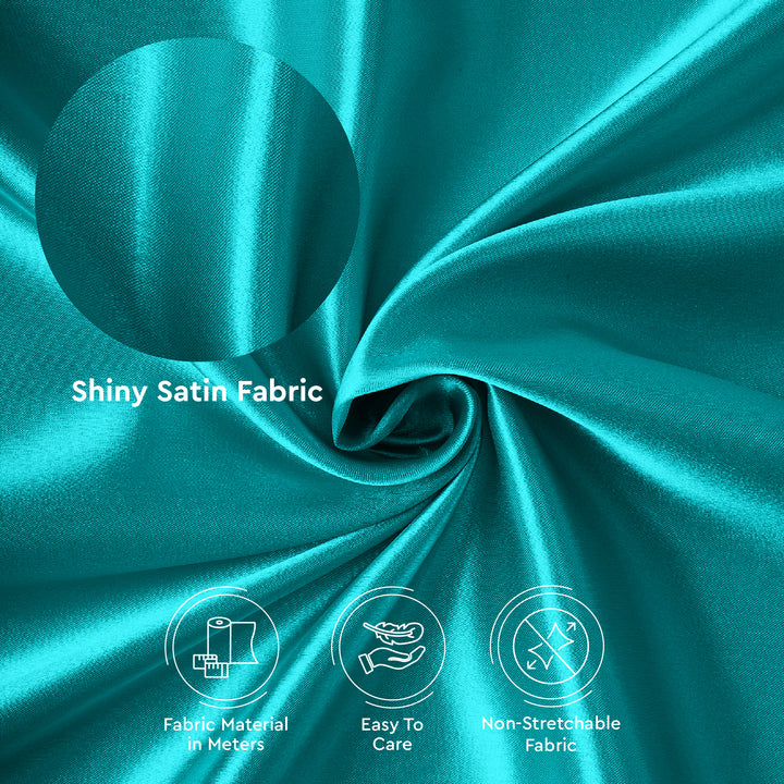 Satin Polyester Silk Azul Fabric