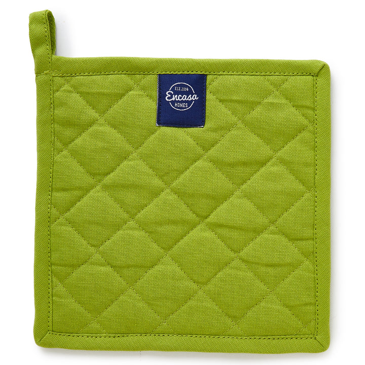 Yarn Dyed Cotton Lime Green Potholder (Pack of 4)