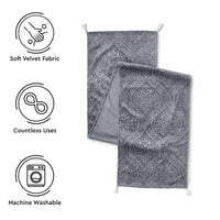 Embossed Velvet Grey Table Runner