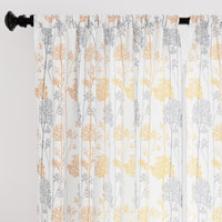 Polyester Branches Orange Curtain (Pack of 2)