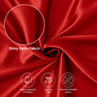 Silky Satin Fabric Material By Meter | 110 Cm Width, Silk & Shiny Fabrics | Fabric For Scrunchies, Dress, Pillowcases, Pajamas, Evening Dress, DIY