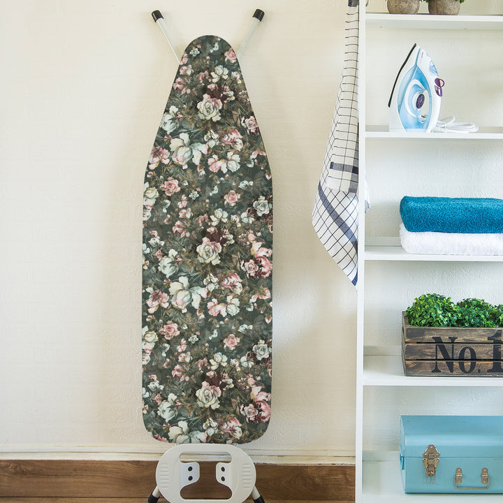20s Sheeting - Silver Green Roses Ironing Board Cover (Pack of 1)