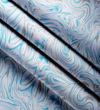 Blackout Polyester Marble Turq Curtain (Pack of 2)