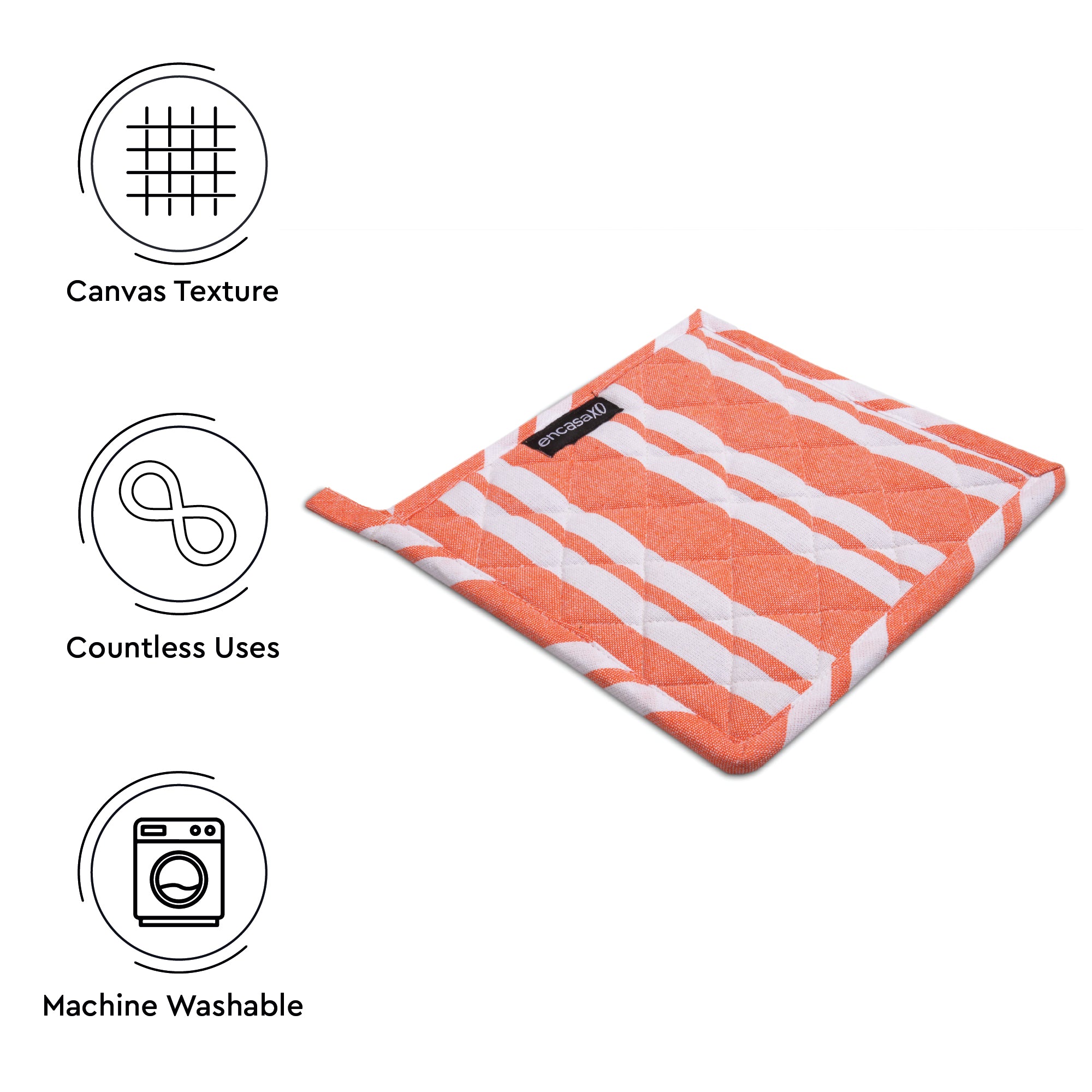 RC Yarn-Dyed Franca Orange Stripes Potholder (Pack of 2)