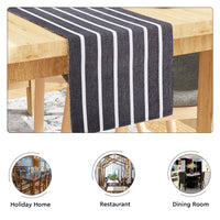 Ribbed Cotton Roma Grey Stripes Table Runner (Pack of 1)