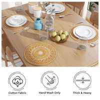 Cotton Mustard Mandala Print Placemat (Pack of 4)