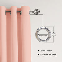 Canvas Powder Pink Curtain (Pack of 1)