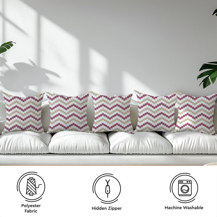 Micro Chevron Brown Cushion Cover