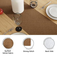 Quilted Velvet Tan Table Runner