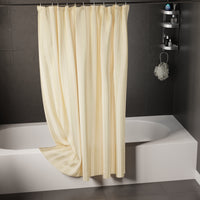 Polyester Stripe Cream Shower Curtain (Pack of 1)