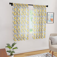 Polyester Dry Leaves Curtain (Pack of 2)