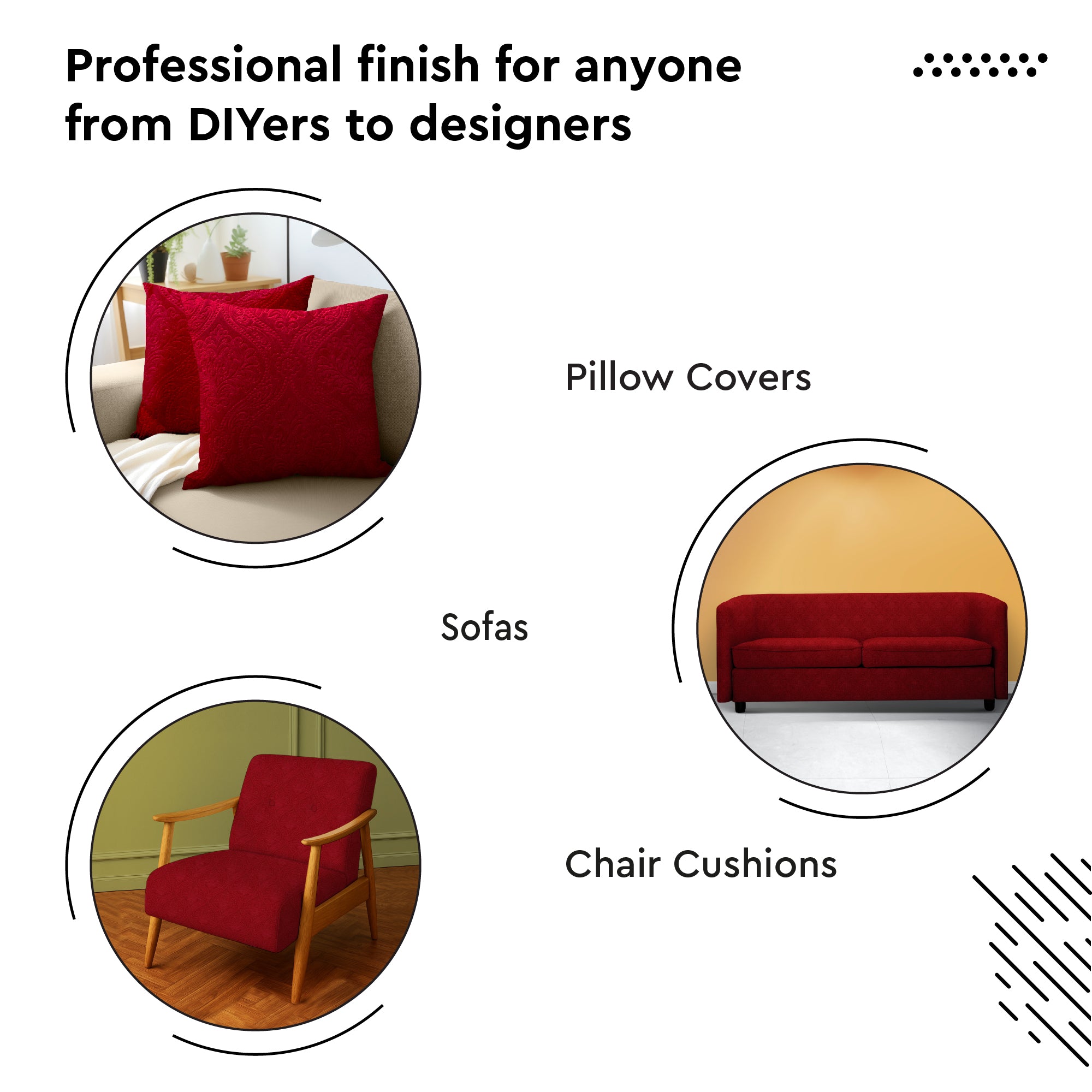Embossed Velvet Red Fabric by Meter