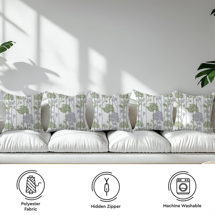 Micro Green Branches Cushion Cover