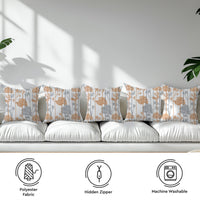 Micro Orange Branches Cushion Cover