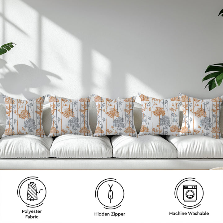 Micro Orange Branches Cushion Cover