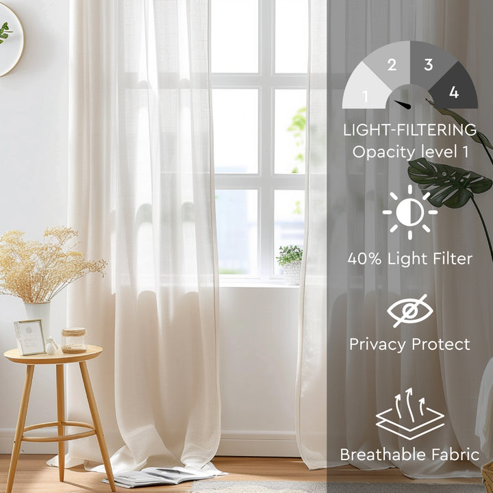 Micro White Poly Curtain (Pack of 2)