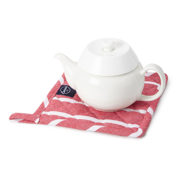 Cotton Roma Red Stripes Pot Holders (Pack of 2)