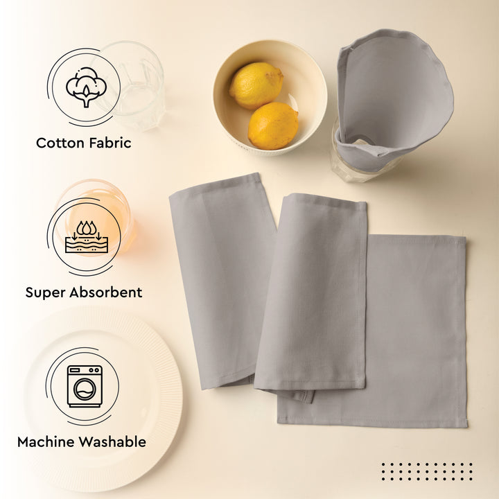 Cotton Beige Table Napkins (Pack of 12)