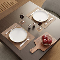 2 Sided Leather Taupe Placemat + Coaster