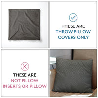 Quilted Velvet Dark Grey Cushion Cover (Pack of 2)
