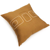 Dupion Silk Chain Gold Cushion Cover (Pack of 2)