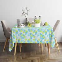 Polyester Big Triangles Aqua Table Cloth (Pack of 1)