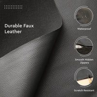 PVC Leather Dark Grey Cushion Cover (Pack of 2)