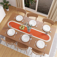 Cotton Coral & Off White Table Runner (Pack of 1)