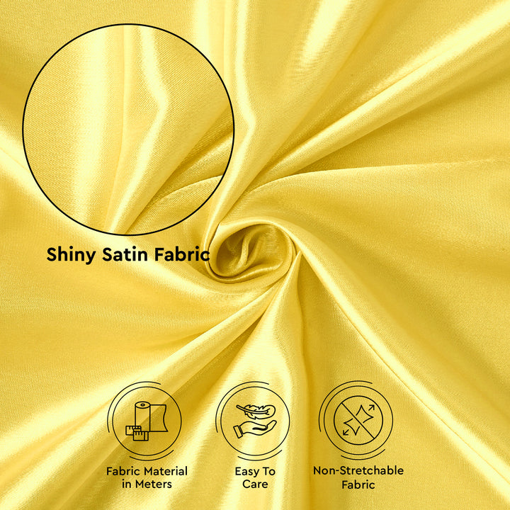 Satin Polyester Silk Yellow Fabric