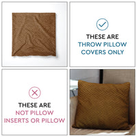 Quilted Velvet Brown Cushion Cover (Pack of 2)