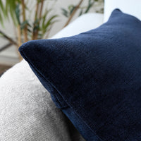 Chenille Navy Blue Cushion Cover (Pack of 2)