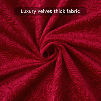 Embossed Velvet Red Curtain