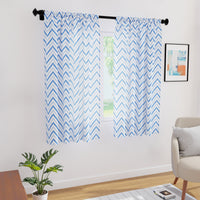 Polyester Chevron 1 Blue Curtain (Pack of 2)