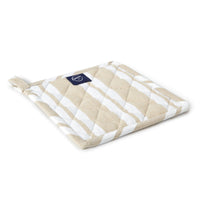 Cotton Franca Beige Stripes Pot Holders (Pack of 2)