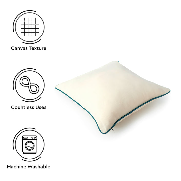 Cotton Azul Blue+Natural Cushion Cover (Pack of 2)