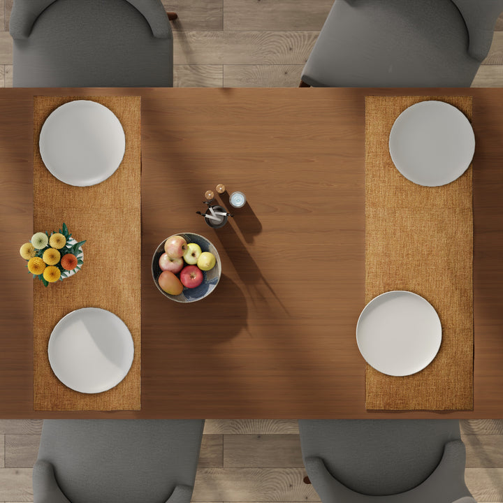 Chenille Mustard Table Runner