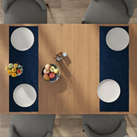 Chenille Navy Blue Table Runner