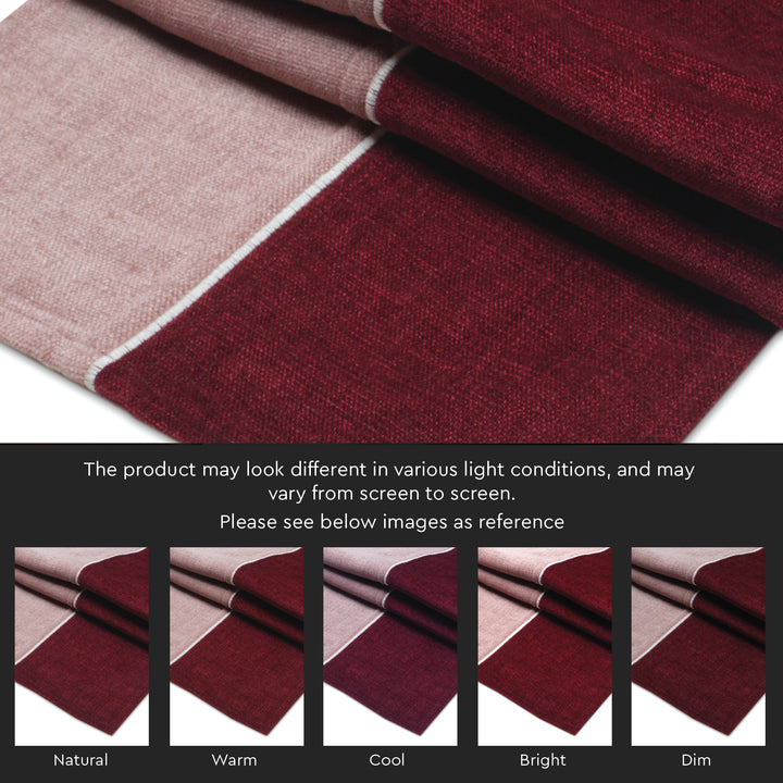 Cotton Buff & Maroon Table Runner (Pack of 1)