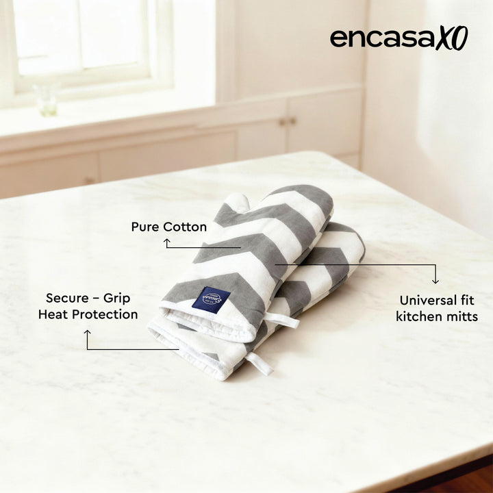 20s Sheeting ZZ Grey Oven Gloves (Pack of 2)