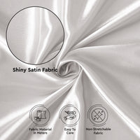 Satin Polyester Silk White Fabric
