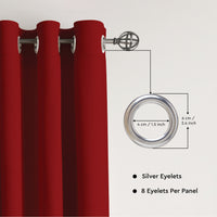 Canvas Deep Red Curtain (Pack of 1)