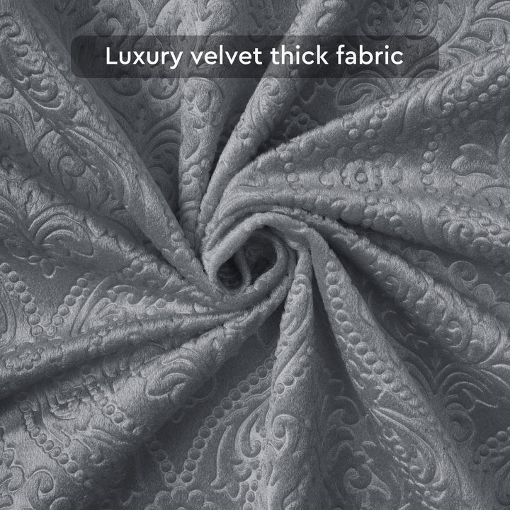 Embossed Velvet Grey Curtain