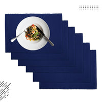 Cotton Solid Blue Placemat (Pack of 6)