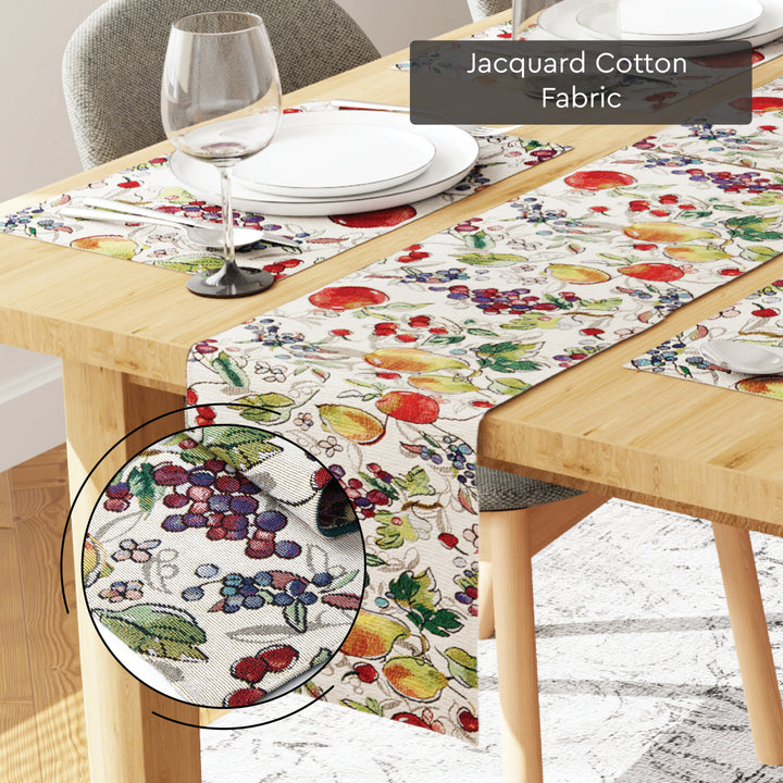 Cotton Fruit Table Runner+Placemat (Pack of 5)
